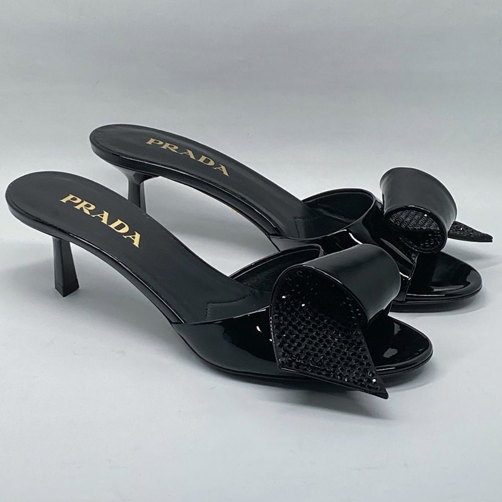 Prada Patent leather Crystal embellished sandals size 38.5